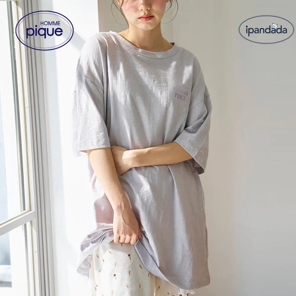 ID1736 シンプル カジュアル 丸首 ゆったり 外出着可 半袖 ショートパンツ アイスクリーム 夏 ルームウェア セット レディース 涼感 通気性