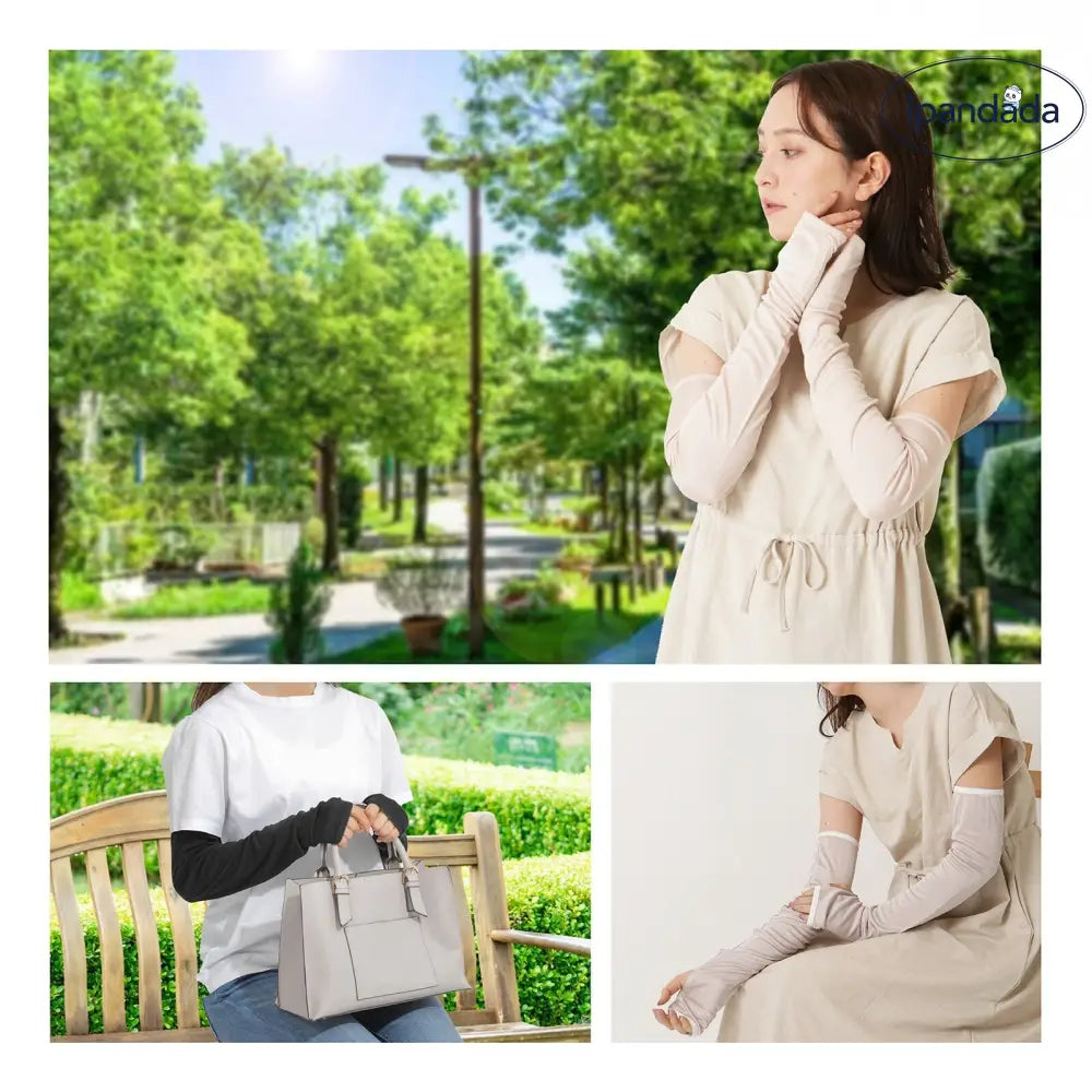 ID1567 シルク アームカバー uvカット uv レディース 冷感 夏用 腕カバー ロング ブラック ベージュ グレー ホワイト ピンク 夏 腕 手首 手 日焼け 日焼け防止 紫外線対策 さらさら プレゼント
