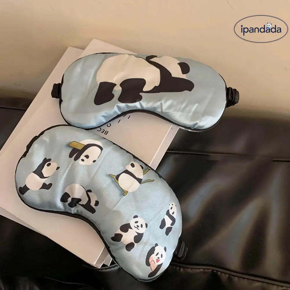 ID1766 シルク風 パンダ 目隠し アイマスク 睡眠専用 レディース 疲れを癒す かわいい 光を遮断 目元用アイマスク