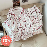ID1470 ハートアイコン ハローキティ ボタンダウンセット 薄手涼感 おうちリラックス かわいい おしゃれ ルームウェア