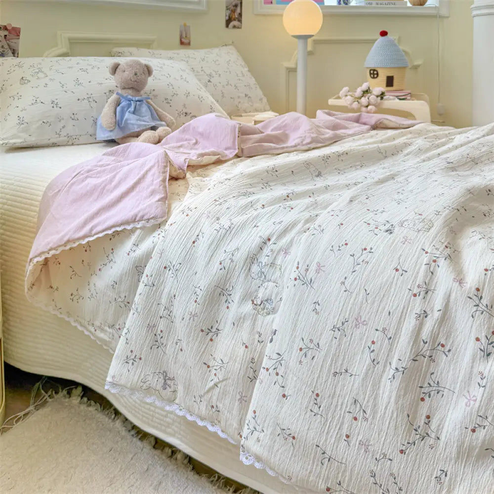 しわしわのシャンブレー 夏用クールケット 新作 子供用 エアコンケット 学生用 シングルサイズ 洗濯機可 薄掛け布団 ID2169 タイプ② / 120*150cm 寝具>ブランケット・タオルケット