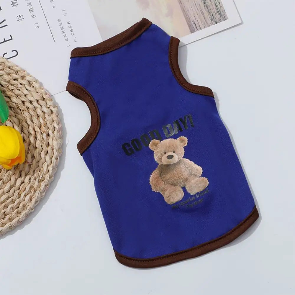 犬服 小型犬 夏用 薄手 猫服 ペット ビションフリーゼ ベスト 夏用 ペット用品 ペット 小犬 服 ID2022 ネイビー / XS ペット用品>ウェア
