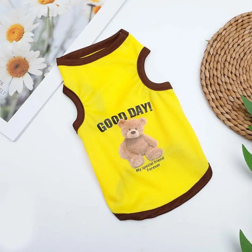犬服 小型犬 夏用 薄手 猫服 ペット ビションフリーゼ ベスト 夏用 ペット用品 ペット 小犬 服 ID2022 イエロー / XS ペット用品>ウェア