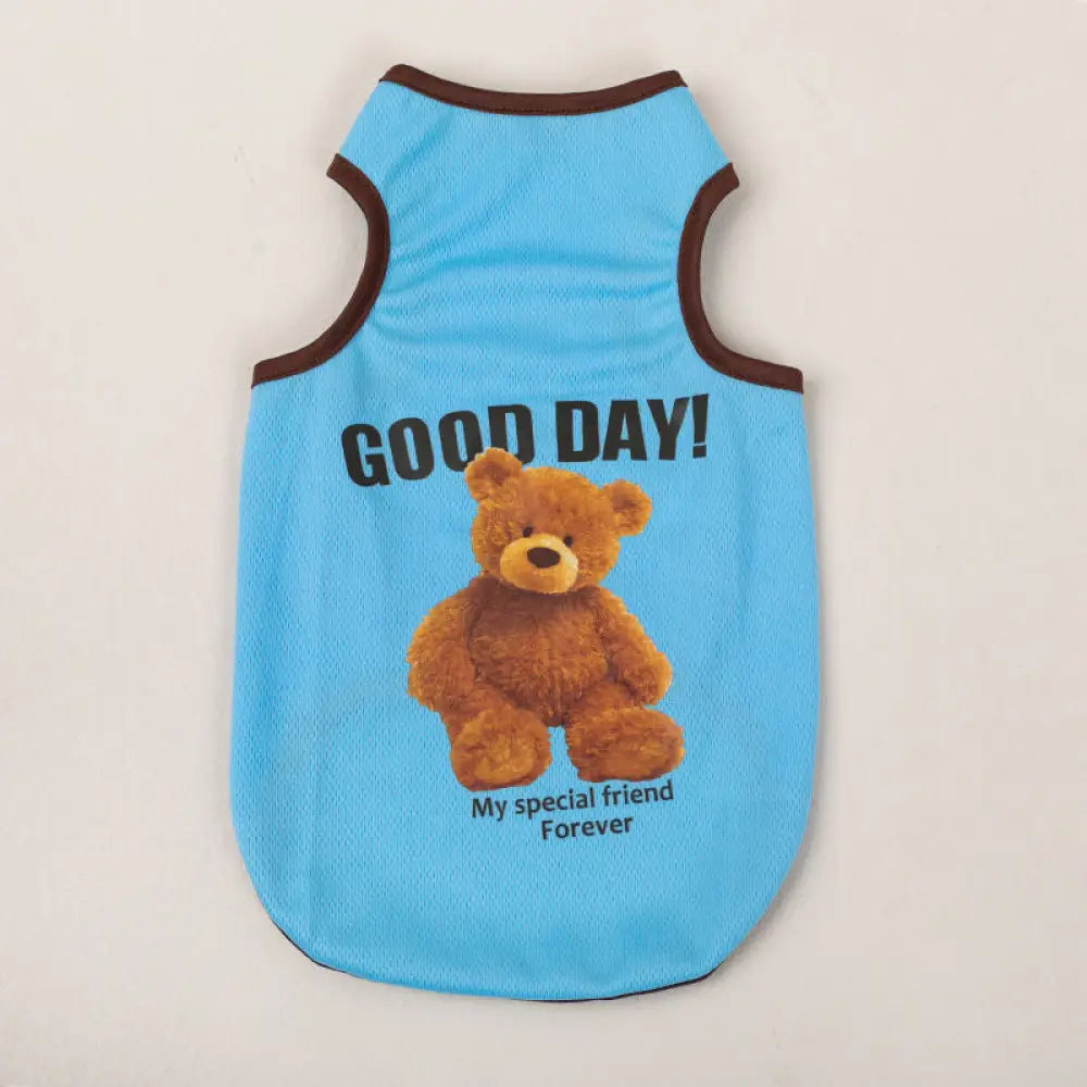 犬服 小型犬 夏用 薄手 猫服 ペット ビションフリーゼ ベスト 夏用 ペット用品 ペット 小犬 服 ID2022 ブルー / XS ペット用品>ウェア