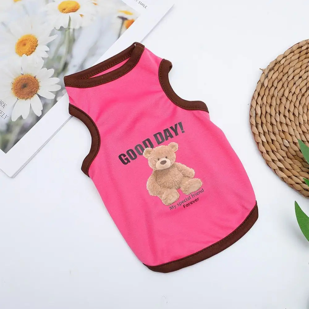 犬服 小型犬 夏用 薄手 猫服 ペット ビションフリーゼ ベスト 夏用 ペット用品 ペット 小犬 服 ID2022 ピンク / XS ペット用品>ウェア