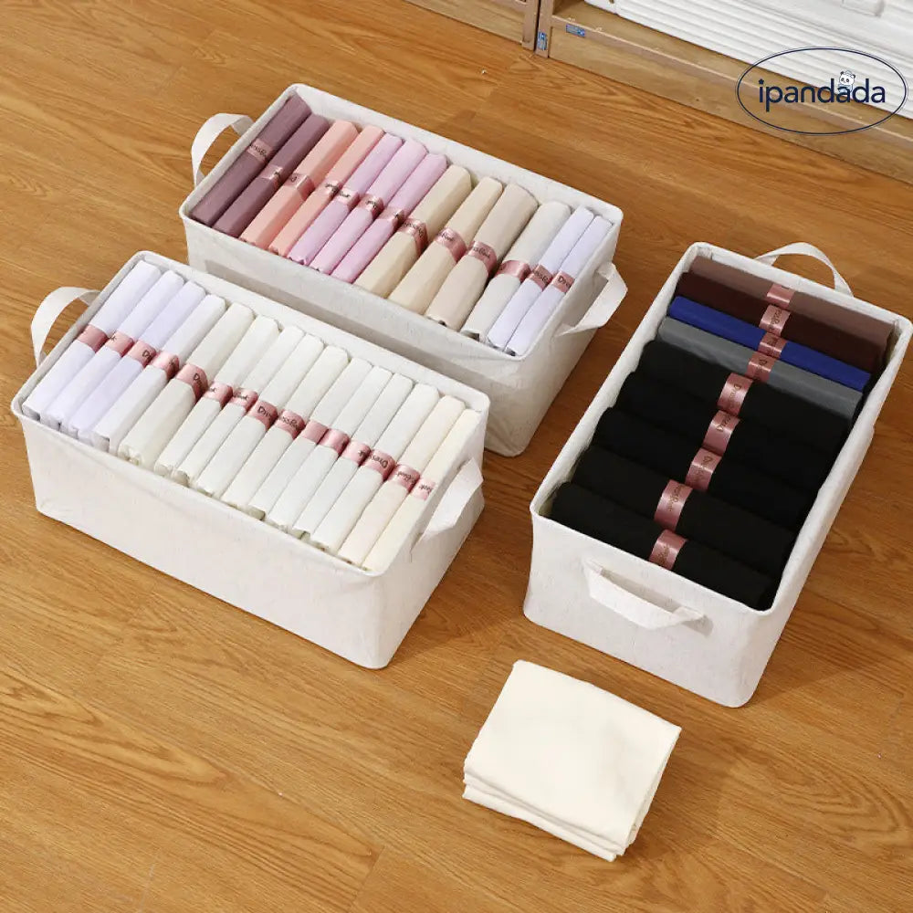 収納ボックス 布製 折りたたみ 家庭用 収納ボックス 太型スチールフレーム 収納箱 衣類 小物 整理 収納 書類収納 整理ボックス 組み立て ID3614 アイボリー / 47*28*20cm