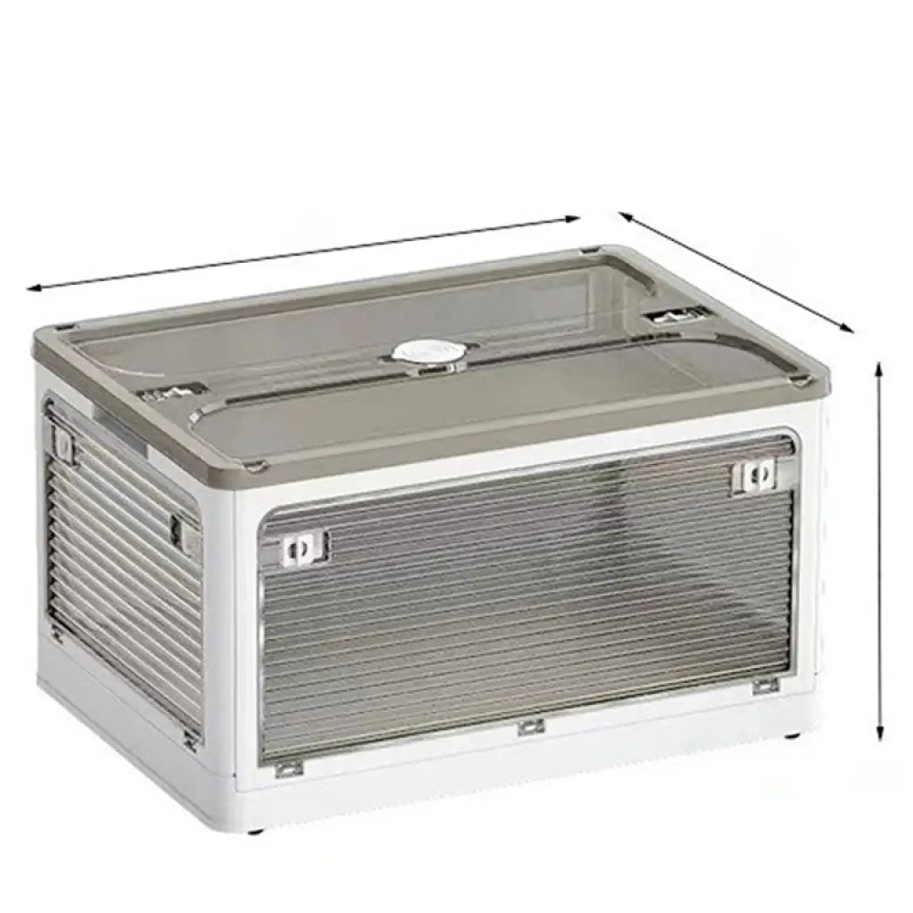 収納ボックス 折畳み キャスター付き 5面開閉 収納ケース 押入れ収納 組立簡単 27L/40L/53L/82L 積み重ね 衣装収納ボックス フタ付き ボックス コンパクト 透明 収納コンテナ 衣類 布団 ホワイト