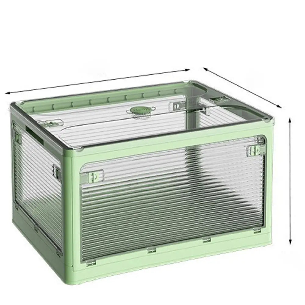 収納ボックス 折畳み キャスター付き 5面開閉 収納ケース 押入れ収納 組立簡単 27L/40L/53L/82L 積み重ね 衣装収納ボックス フタ付き ボックス コンパクト 透明 収納コンテナ 衣類 布団 グリーン