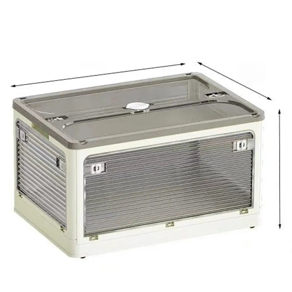 収納ボックス 折畳み キャスター付き 5面開閉 収納ケース 押入れ収納 組立簡単 27L/40L/53L/82L 積み重ね 衣装収納ボックス フタ付き ボックス コンパクト 透明 収納コンテナ 衣類 布団 アイボリー