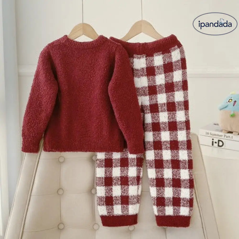 可愛い 親子 クリスマス クマ柄 子供用 男女兼用 ルームウェア パジャマ セット ID3083