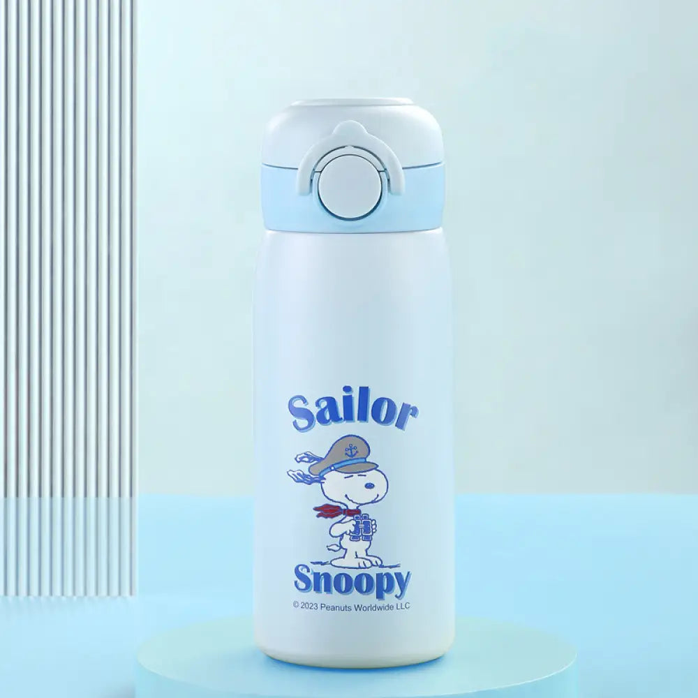 水筒 保冷 保温 真空断熱 スヌーピー 保温ボトル 男女兼用 学生用 子供用 ステンレス 携帯 ミニ 軽量 お茶 洗いやすい ID4625 ブルー / 420ml インテリア雑貨＞その他