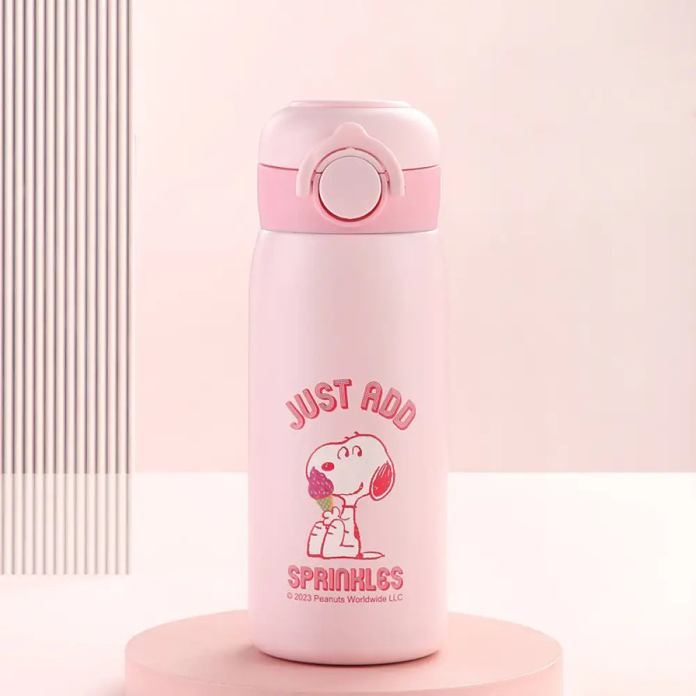 水筒 保冷 保温 真空断熱 スヌーピー 保温ボトル 男女兼用 学生用 子供用 ステンレス 携帯 ミニ 軽量 お茶 洗いやすい ID4625 ピンク / 420ml インテリア雑貨＞その他