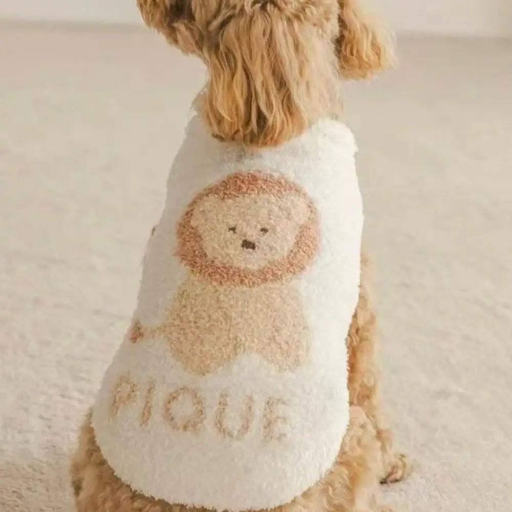 ソフト ふわふわ ペットウェア 小型犬 猫 快適 秋冬用 クマ コアラ ライオン ID2865 ライオン / S