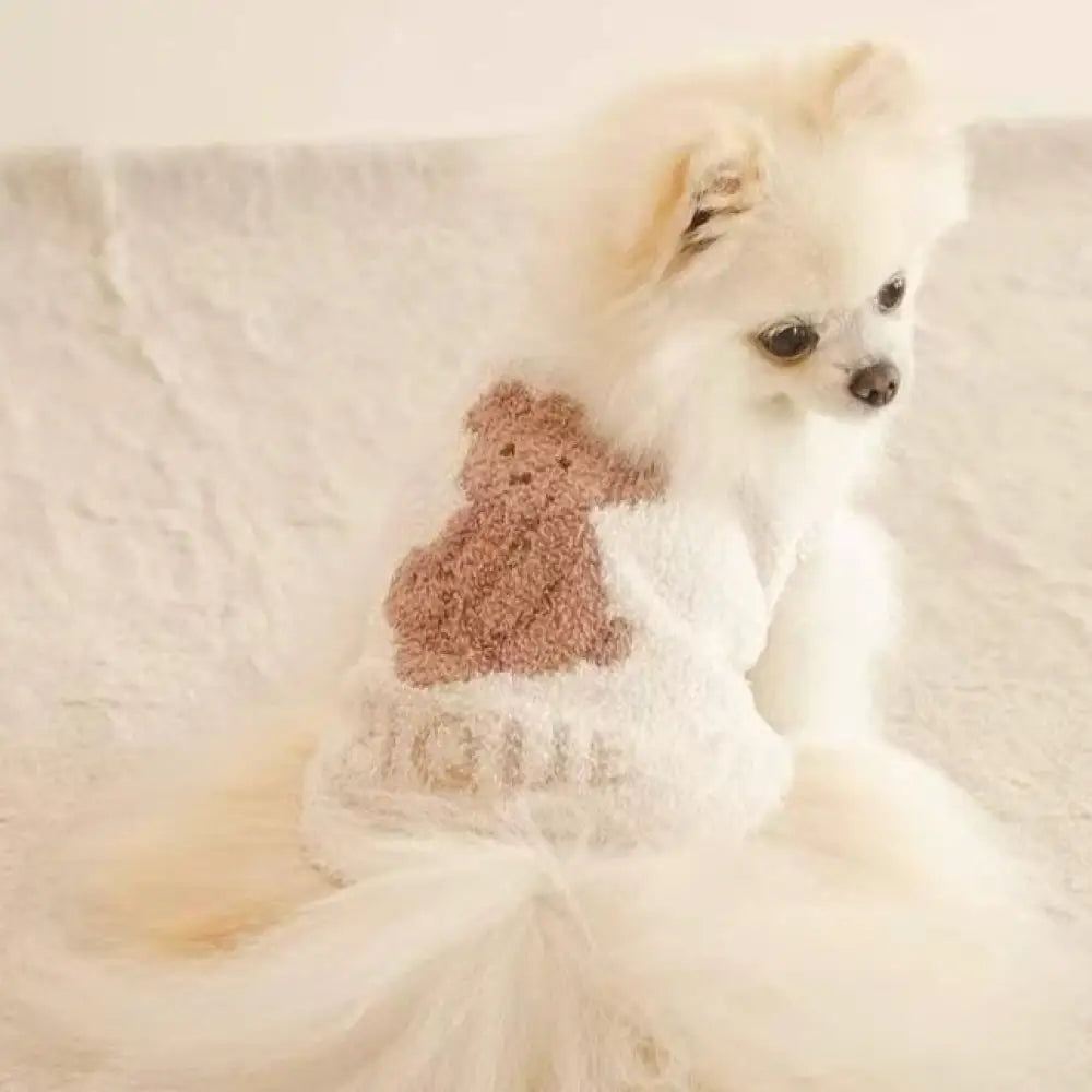 ソフト ふわふわ ペットウェア 小型犬 猫 快適 秋冬用 クマ コアラ ライオン ID2865 クマ / S