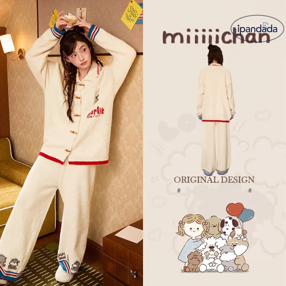 ソフト メンズ パジャマ 冬用 厚手 フリース ルームウェア レディース ID3587