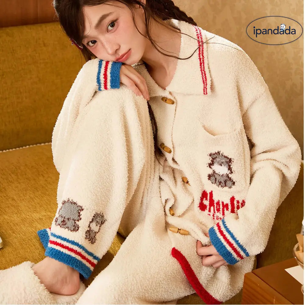 ソフト メンズ パジャマ 冬用 厚手 フリース ルームウェア レディース ID3587