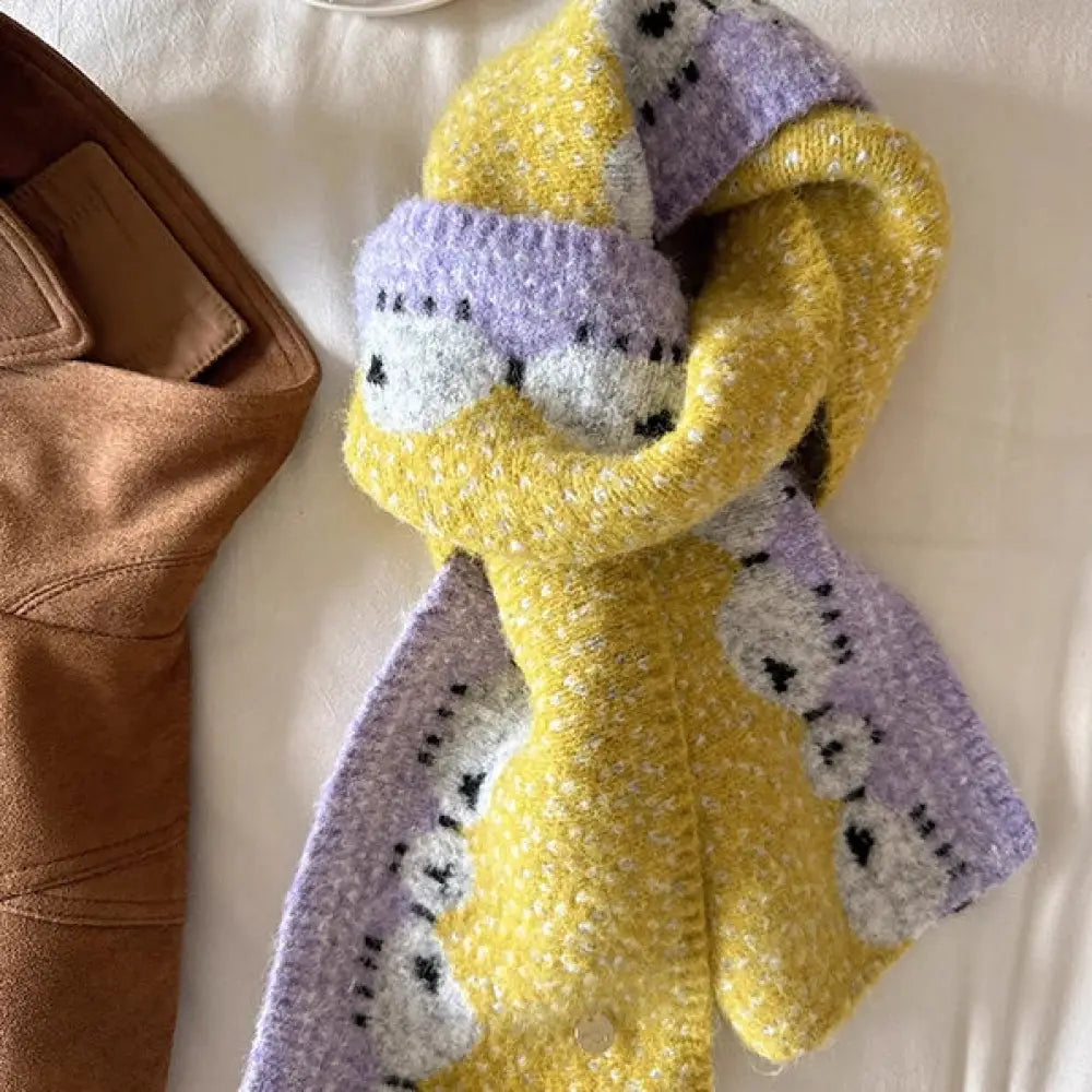 スカーフ レディース 韓国風 インスタ かわいい オールマッチ ニット 保温 防寒 カップル ネックウォーマー メンズ ID3286 イエロー