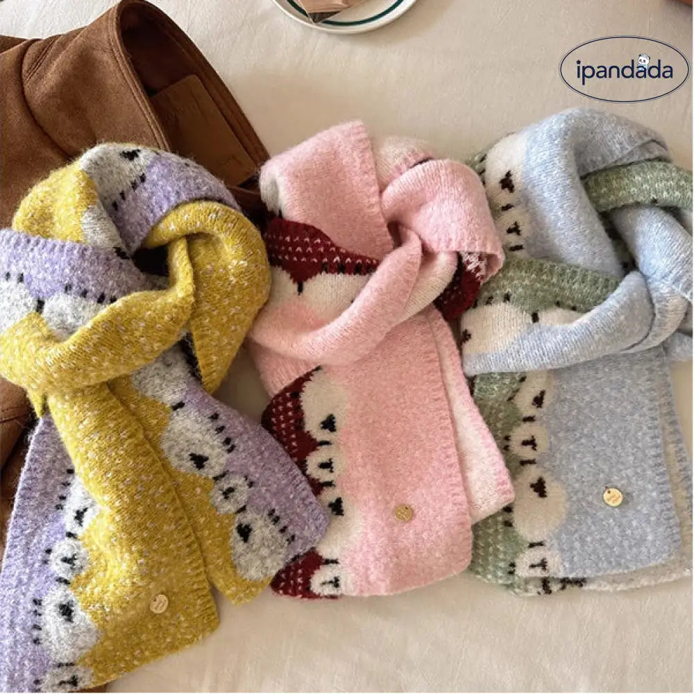 スカーフ レディース 韓国風 インスタ かわいい オールマッチ ニット 保温 防寒 カップル ネックウォーマー メンズ ID3286