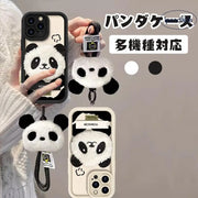 スマホケース 多機種対応 パンダ ふわふわ ブラック ホワイト iphoneケース おしゃれ 多機能 スマホケース アイフォンケース グッズ＞その他