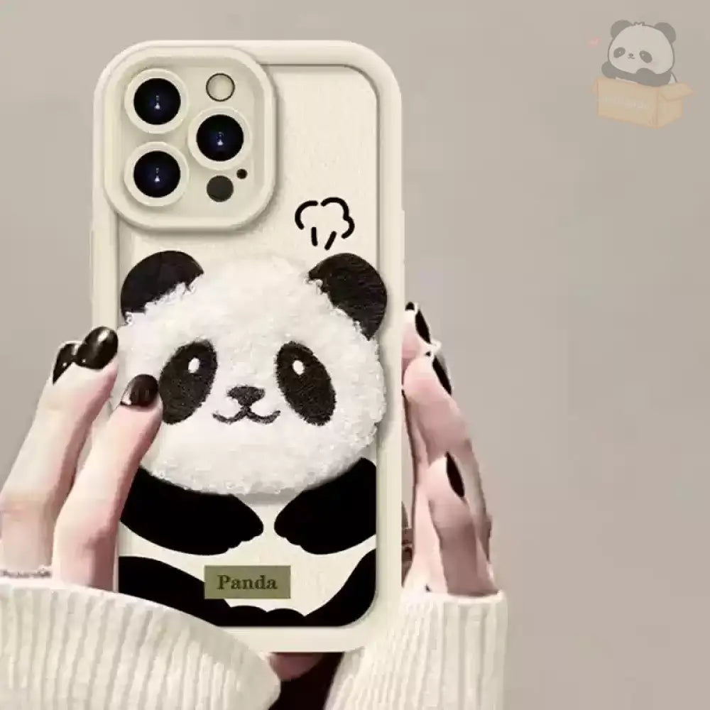 スマホケース 多機種対応 パンダ ふわふわ ブラック ホワイト iphoneケース おしゃれ 多機能 スマホケース アイフォンケース ホワイト / iPhone 13 グッズ＞その他