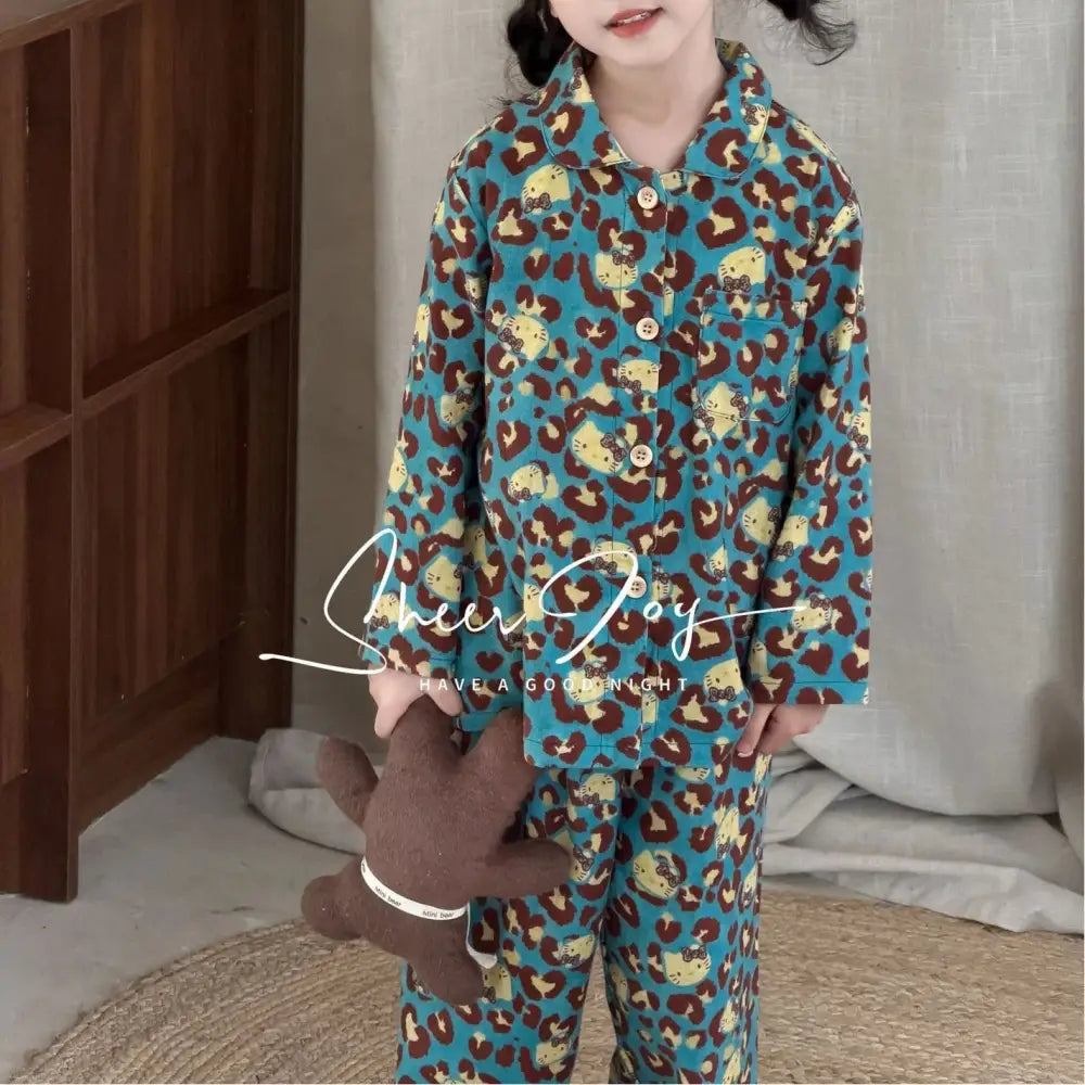 スヌーピー ブルーチェック パジャマ セットアップ キッズ 春 親子 長袖 もこもこ 柔肌仕様 大人気キャラクター 2点セット 子供用 ID4014 タイプ③ / 110cm ベビー＆キッズ＞キッズ