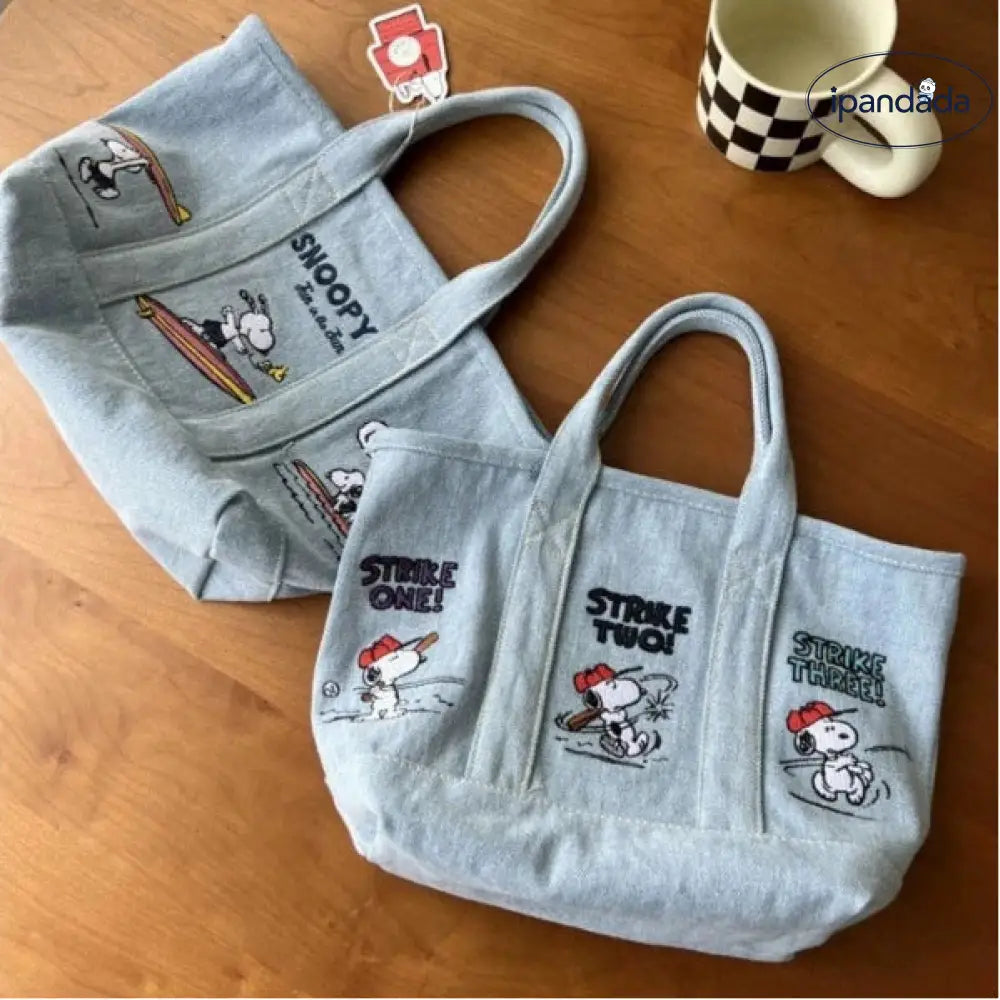 スヌーピー 刺繍 帆布トート レディース ママバッグ かわいい お弁当入れ 兼用 お出かけ 通勤 手提げバッグ 軽量 大容量 春 新作 おしゃれ 実用的 ID4118