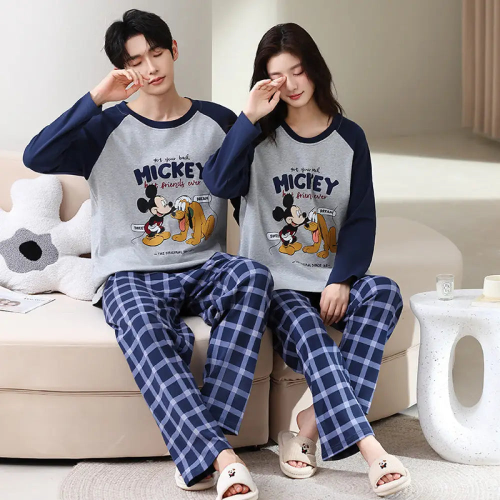 スヌーピー カップル パジャマ 上下セット メンズ レディース ルームウェア ペアルック 長袖 柔らかい 快適 シンプル 可愛い 部屋着 ナイトウェア 秋冬 用 お揃い コーデ ID3431 タイプ③ / M コーディネート＞ペアルック