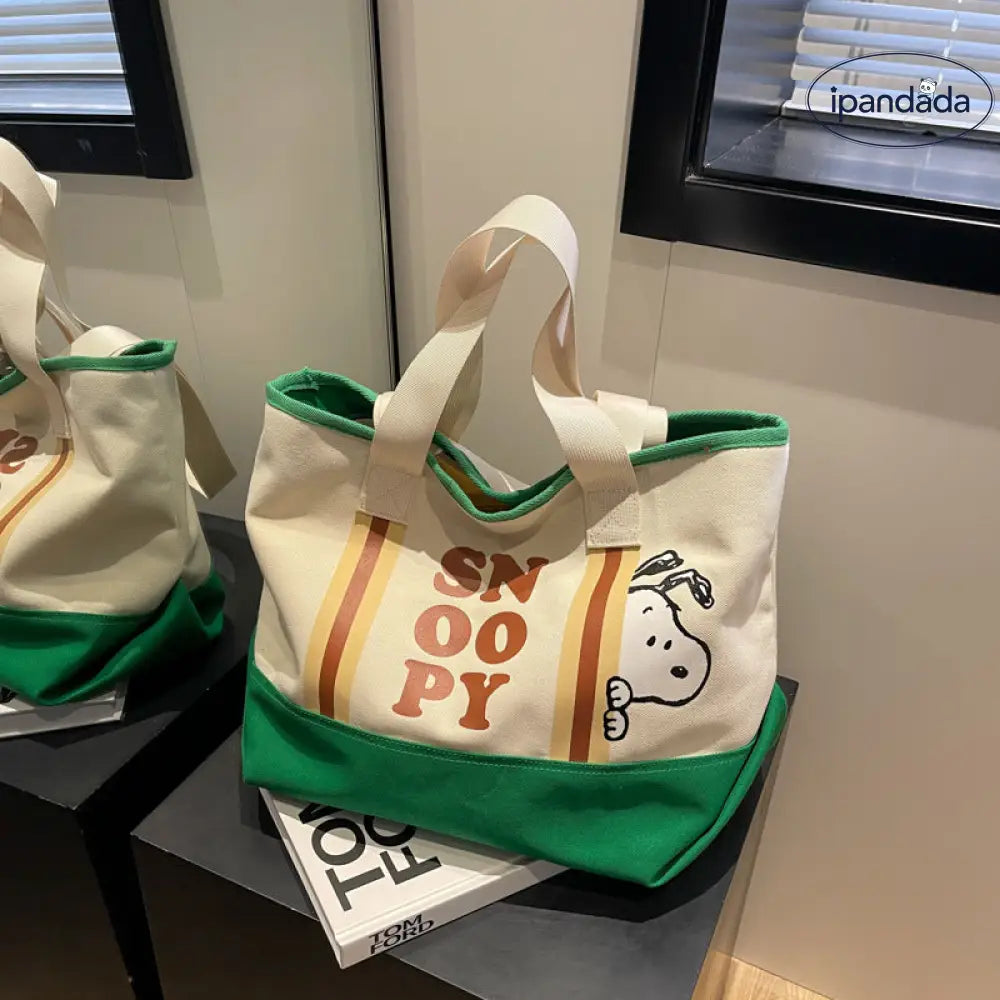 スヌーピー 可愛い キャンバス カートゥーン ショルダーバッグ 通勤 おしゃれ 入学式 卒業式 斜めがけ 大人かわいい ファッション バイカラー ハンドバッグ ID4549 インテリア雑貨＞ファッション雑貨