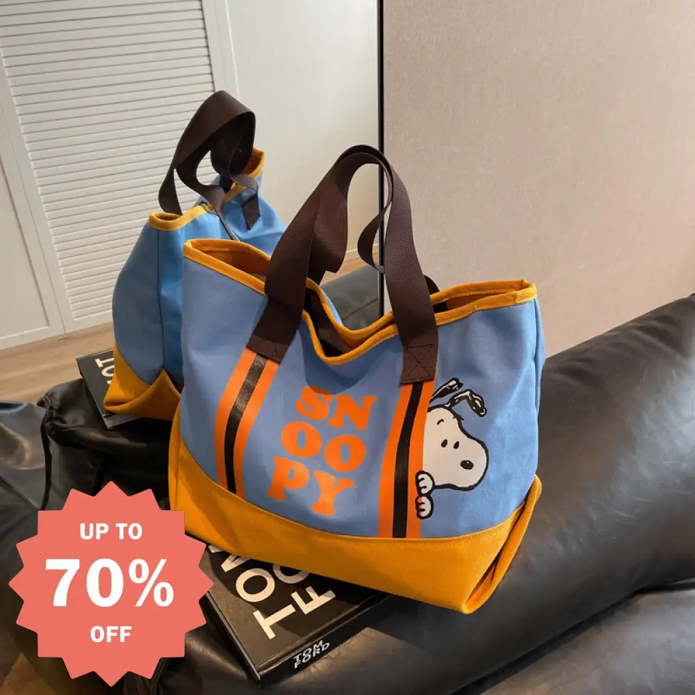 スヌーピー 可愛い キャンバス カートゥーン ショルダーバッグ 通勤 おしゃれ 入学式 卒業式 斜めがけ 大人かわいい ファッション バイカラー ハンドバッグ ID4549 インテリア雑貨＞ファッション雑貨