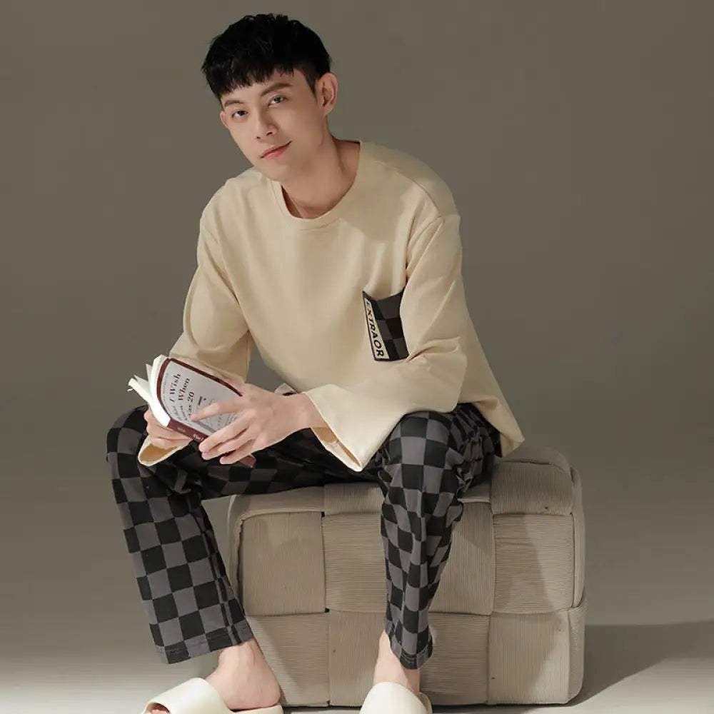 スヌーピー プリント パジャマ メンズ 長袖 上下セット ルームウェア ゆったり 快適 柔らかい 部屋着 シンプル 可愛い ナイトウェア 秋冬 用 着心地抜群 ID3430