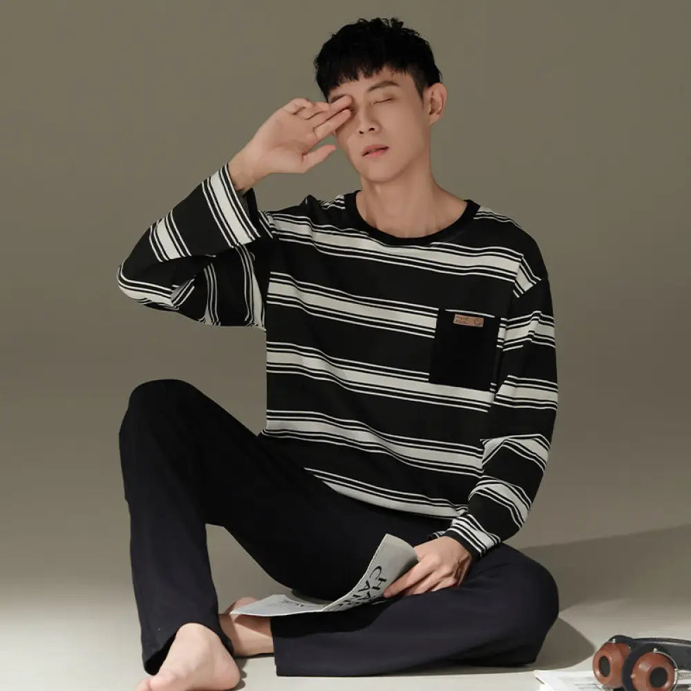 スヌーピー プリント パジャマ メンズ 長袖 上下セット ルームウェア ゆったり 快適 柔らかい 部屋着 シンプル 可愛い ナイトウェア 秋冬 用 着心地抜群 ID3430