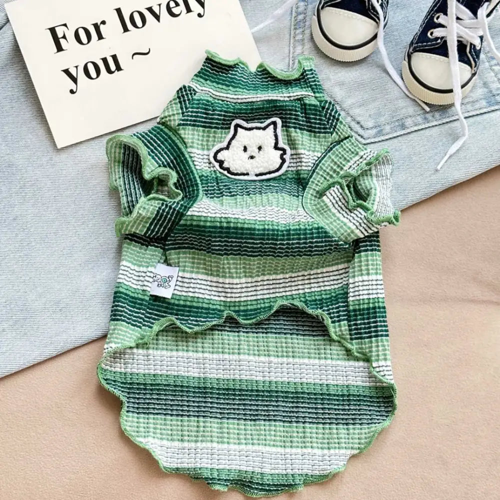 ID487 スーパーSALE限定 先行販売 3色展開 犬の服 ペット服 犬洋服 ドッグウェア 猫服 ペットウェア お散歩 人気ファッション お出かけウェアに グリーン / XS ペット用品＞ウェア