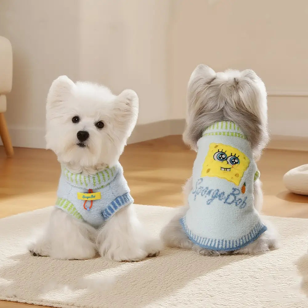 スポンジボブ フリースセーター 猫犬 秋冬 小型犬用 ドッグウェア ID3472