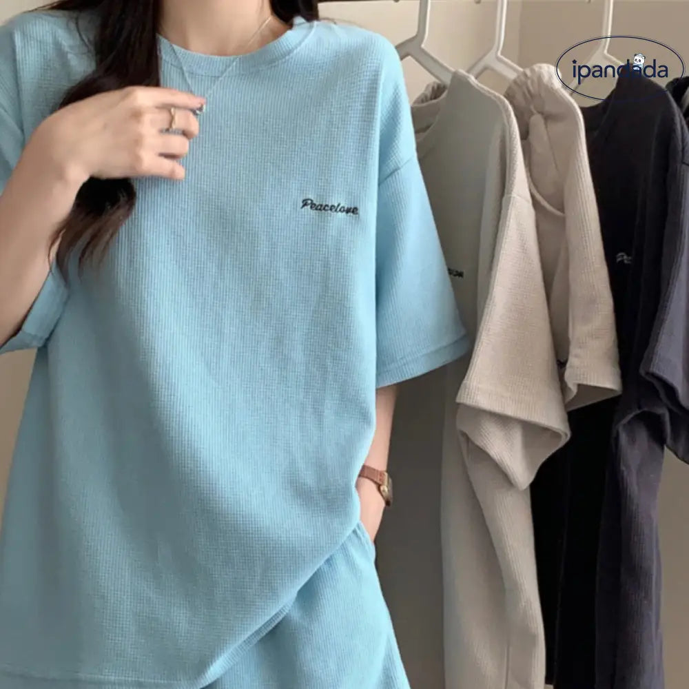ID1496 スポーツ ショートパンツ ショートスリーブ Tシャツ 2点セット レディース 夏の新作 2024年 ベーシックで使いやすい ゆったり スリムに見える カジュアル ファッションセット