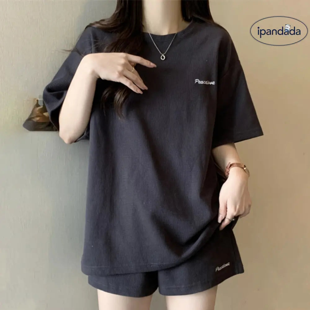 ID1496 スポーツ ショートパンツ ショートスリーブ Tシャツ 2点セット レディース 夏の新作 2024年 ベーシックで使いやすい ゆったり スリムに見える カジュアル ファッションセット