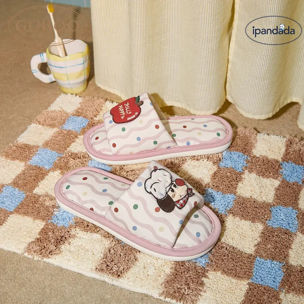 スリッパ レディース 春秋 新作 刺繍 ドット パッド付き 平底 ルームシューズ 暖かい あったか クリスマスプレゼント ID3158 インテリア雑貨＞ファッション雑貨