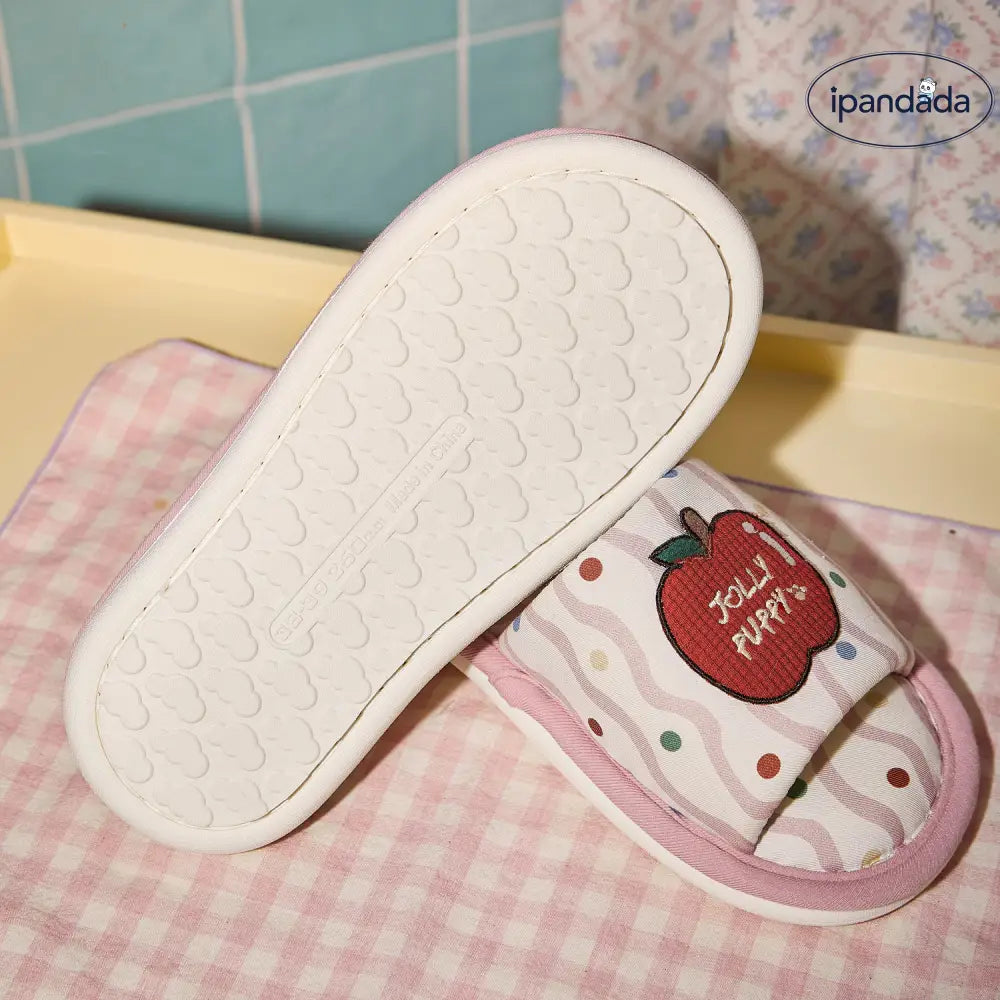 スリッパ レディース 春秋 新作 刺繍 ドット パッド付き 平底 ルームシューズ 暖かい あったか クリスマスプレゼント ID3158 インテリア雑貨＞ファッション雑貨