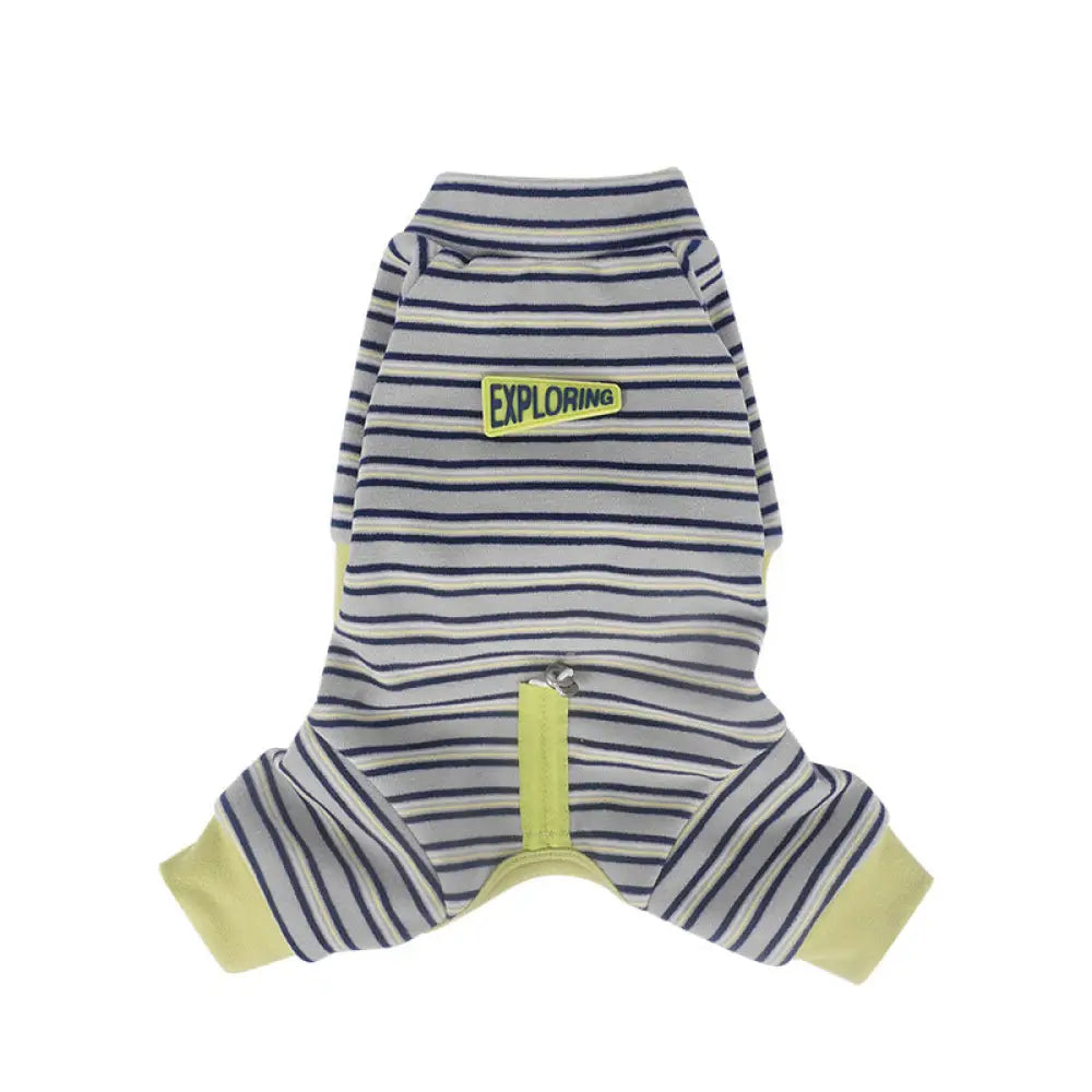 ストライプ カジュアル 4足型 ベース 小型犬 ペット服 シュナウザー 犬服 秋冬 4足衣 かわいい ID2476 ストライプ / S