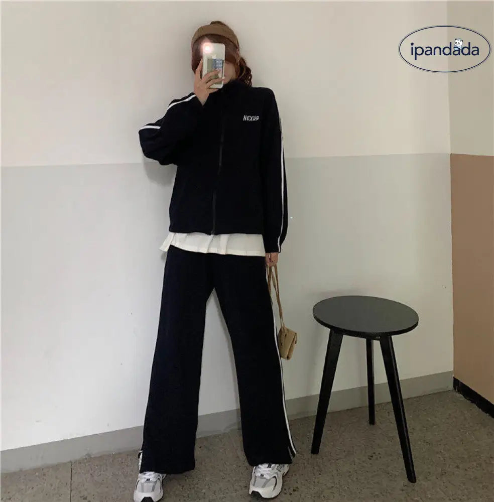 スウェット セットアップ レディース 上下 セット ジャージ ルームウェア パンツ 部屋着 長袖 ジップ 可愛い お洒落 スポーツウェア オールシーズン グレー ネイビー 春 夏 秋 冬 学生 大きいサイズ M L XL 2XL 旅行 ゆったり 修学旅行 ID2497