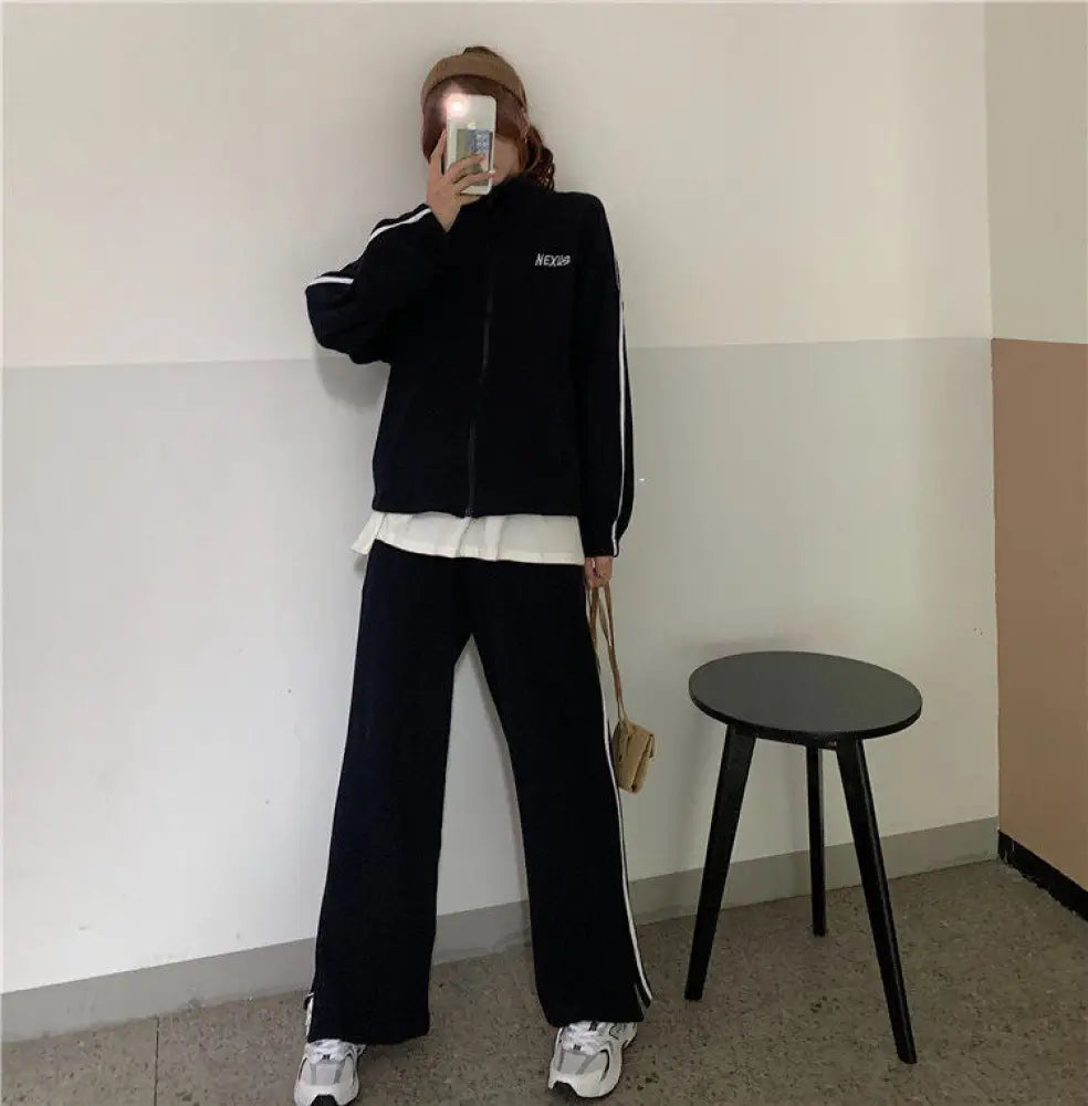 スウェット セットアップ レディース 上下 セット ジャージ ルームウェア パンツ 部屋着 長袖 ジップ 可愛い お洒落 スポーツウェア オールシーズン グレー ネイビー 春 夏 秋 冬 学生 大きいサイズ M L XL 2XL 旅行