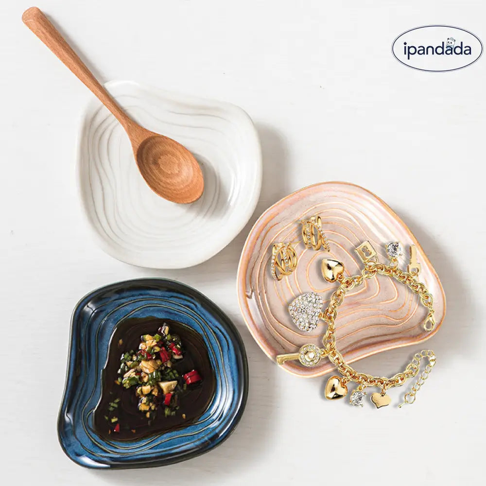 陶器 スプーン おたま スタンド 小皿 食器 おつまみ皿 ホテル 小皿 食器セット ID3616 写真通り（3点セット） / 13.8*14.5cm