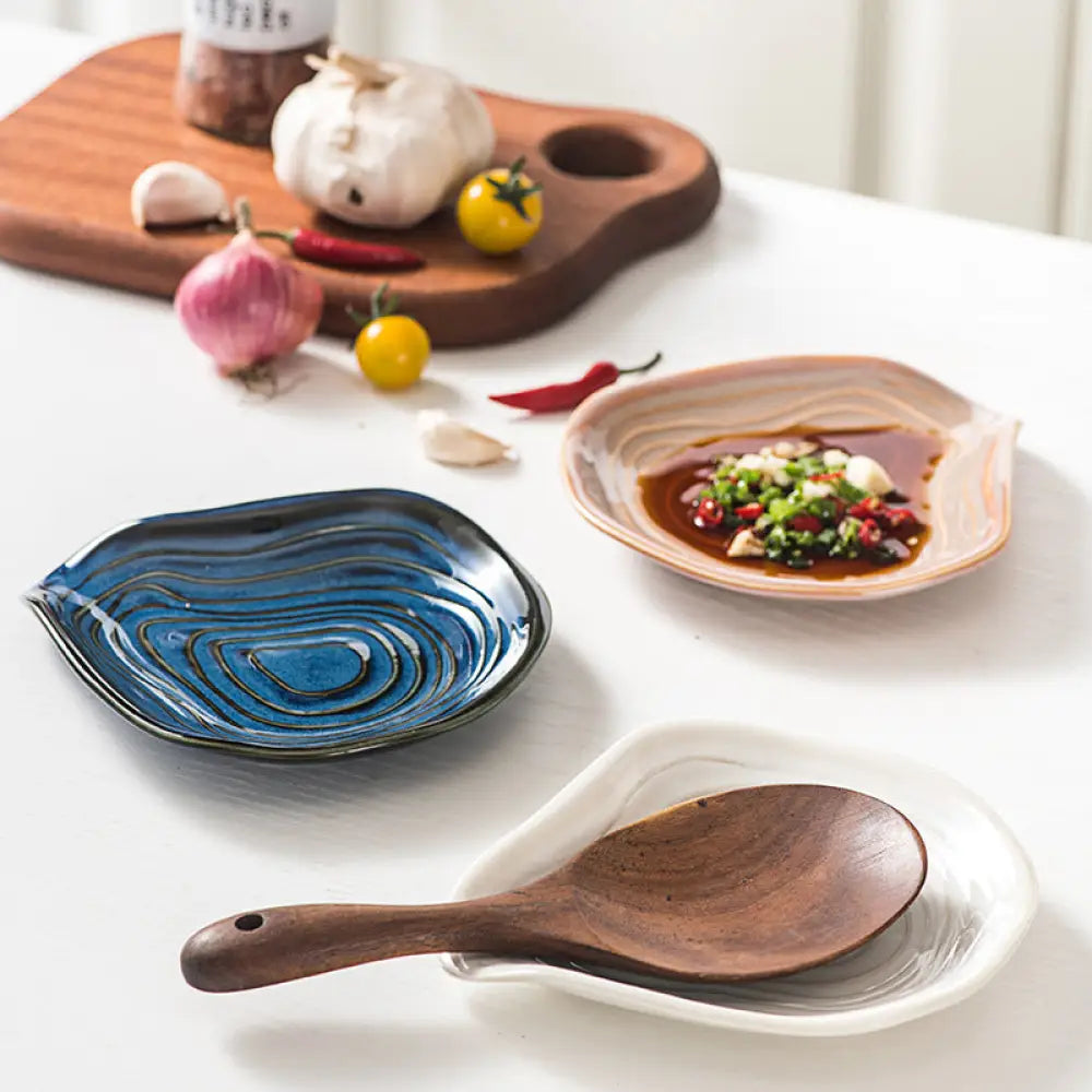 陶器 スプーン おたま スタンド 小皿 食器 おつまみ皿 ホテル 小皿 食器セット ID3616 写真通り（3点セット） / 13.8*14.5cm