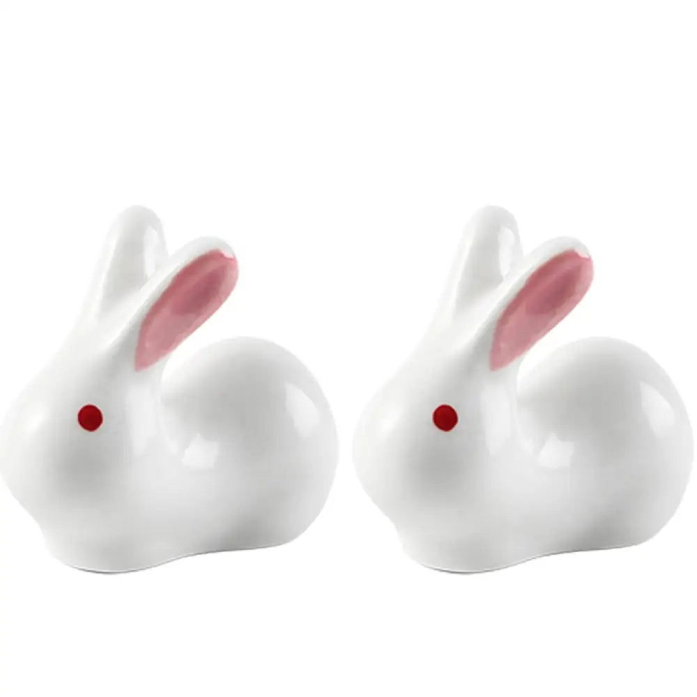 陶器 ウサギ チャイニーズ箸スタンド カートゥーン 小さなウサギ 精緻な 食卓 箸置き 家庭用 可愛い 箸スタンド 箸枕 ID2242 二つ インテリア雑貨＞その他