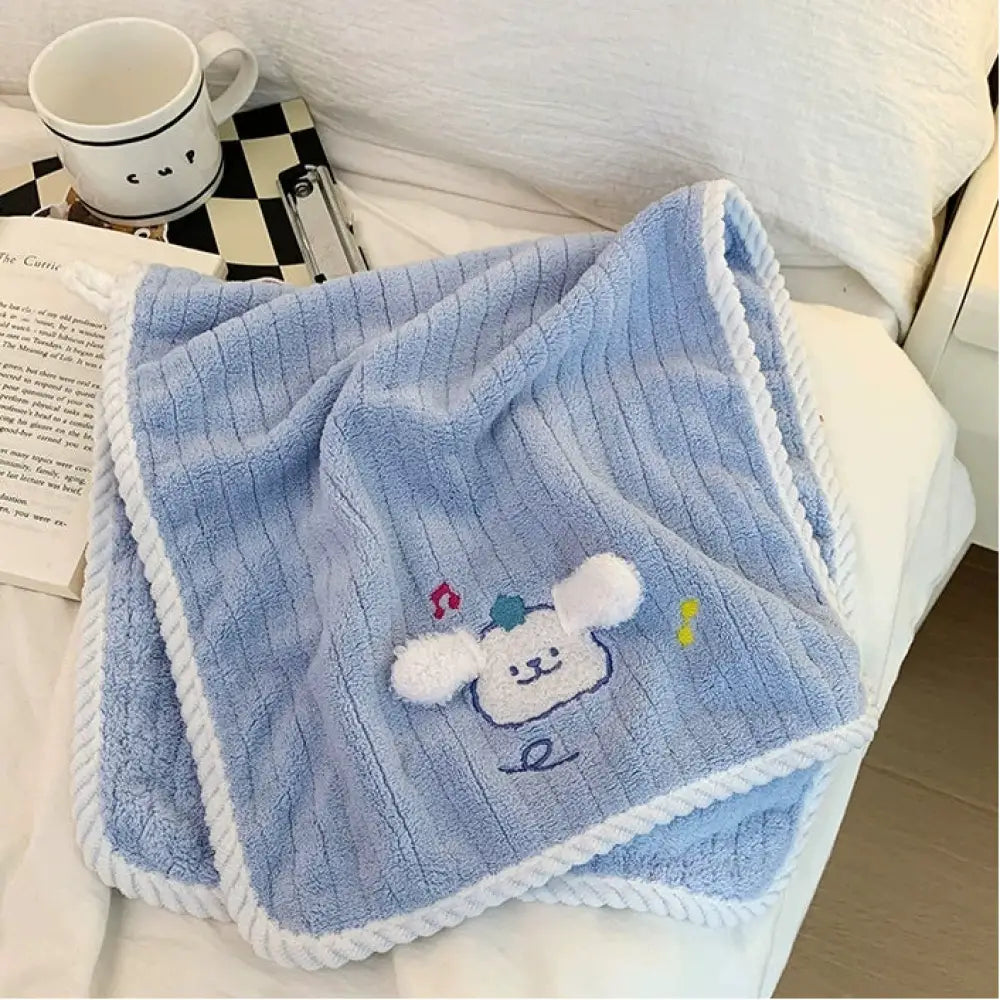 タオル フェイスタオル 家庭用 毛が抜けない 綿より吸水性の高い 可愛い 子供用 新品 カップル 学生 用 面タオル 髪拭き ID2310 ブルー