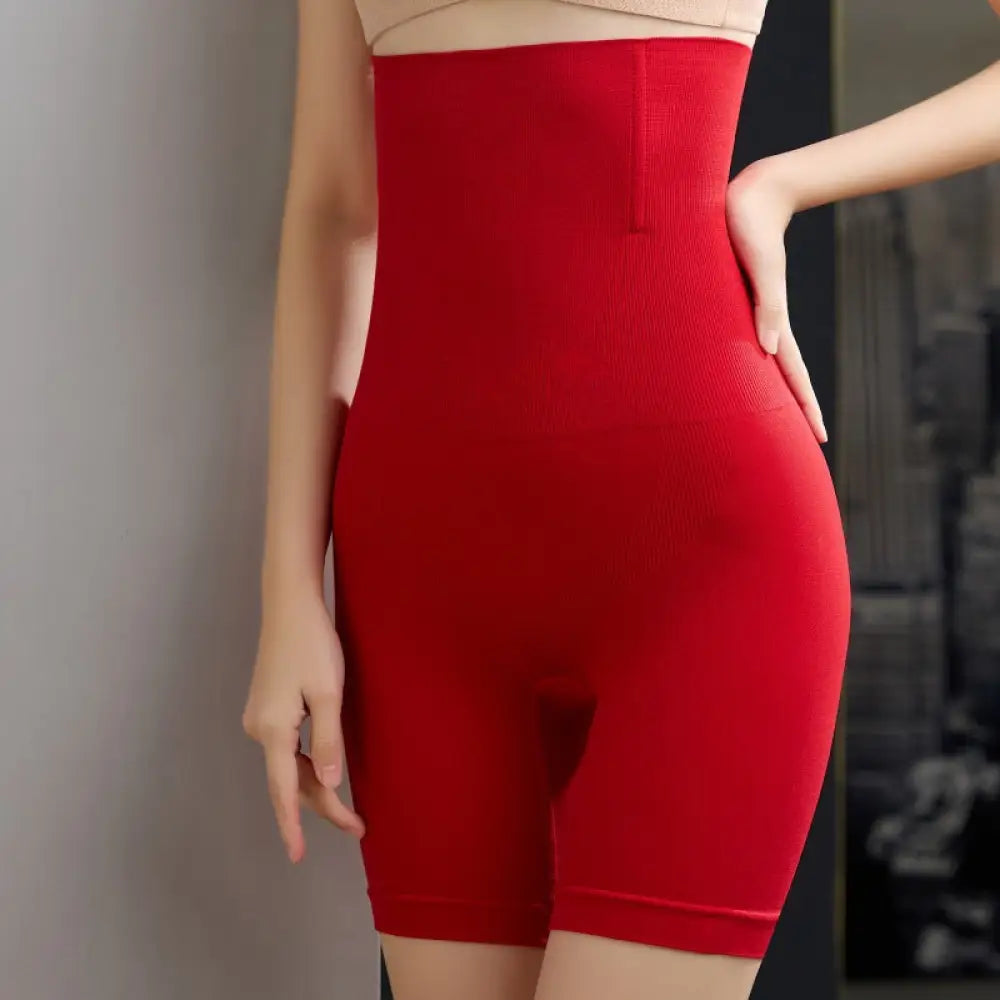 お腹を引き締める 美尻 はっきり上げ尻ガードルショーツ お腹引き締め ヒップアップパンツ お尻形状矯正 骨盤引き締め 産後 ショートボディスーツ ウエスト束縛 高腰 シェイプアップガジェット 小さなお腹引き締め ID1793 レッド