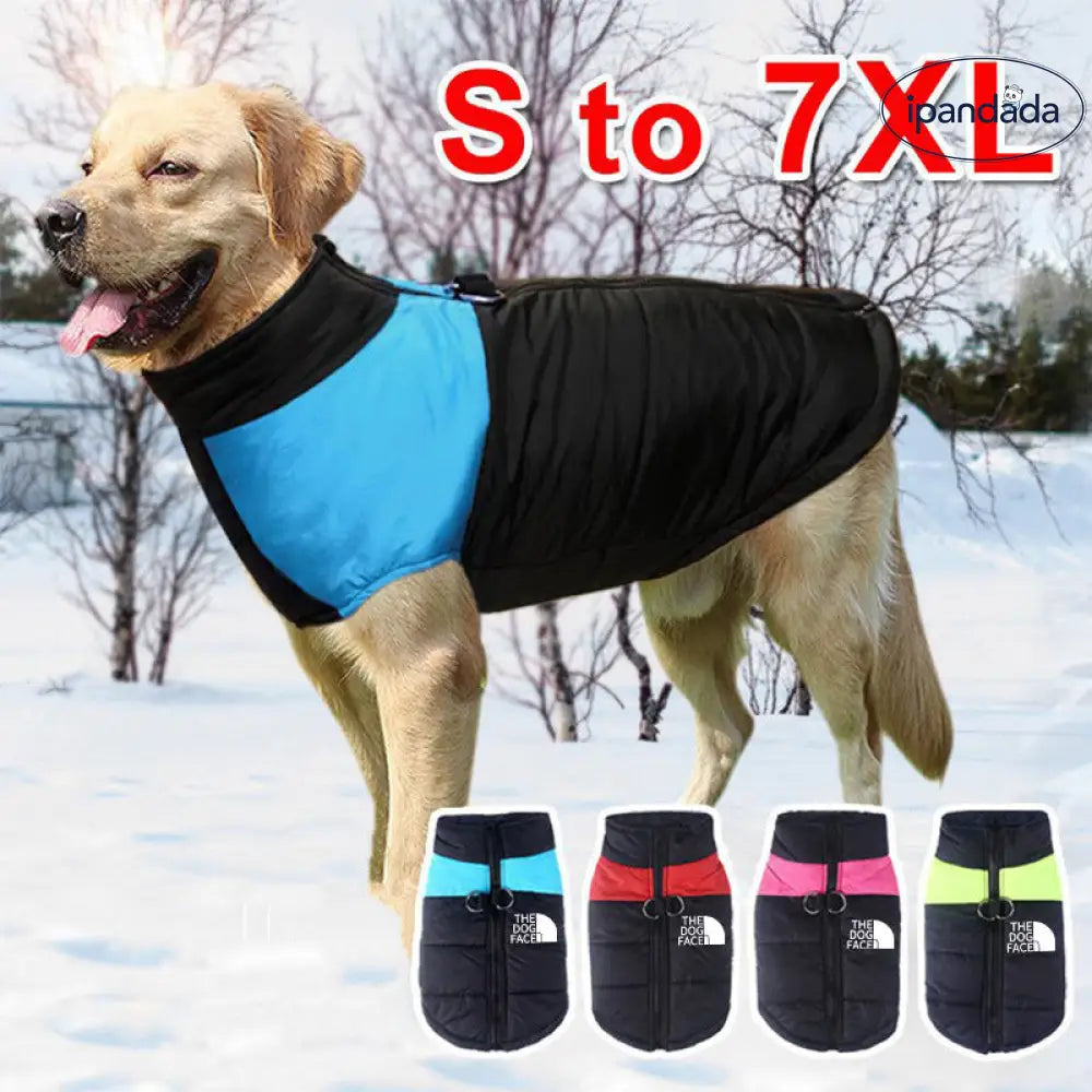 the dog face 7色  防水 犬服 ペット アウター 冬 保温 ベスト 厚手 ジップ ジャケット ドッグウェア 小型犬 中型犬 大型犬 防寒 撥水 防風 暖かい 快適 外出用 スポーツ 耐久性 トレンド ブランド 洗える ペットコート ID2438