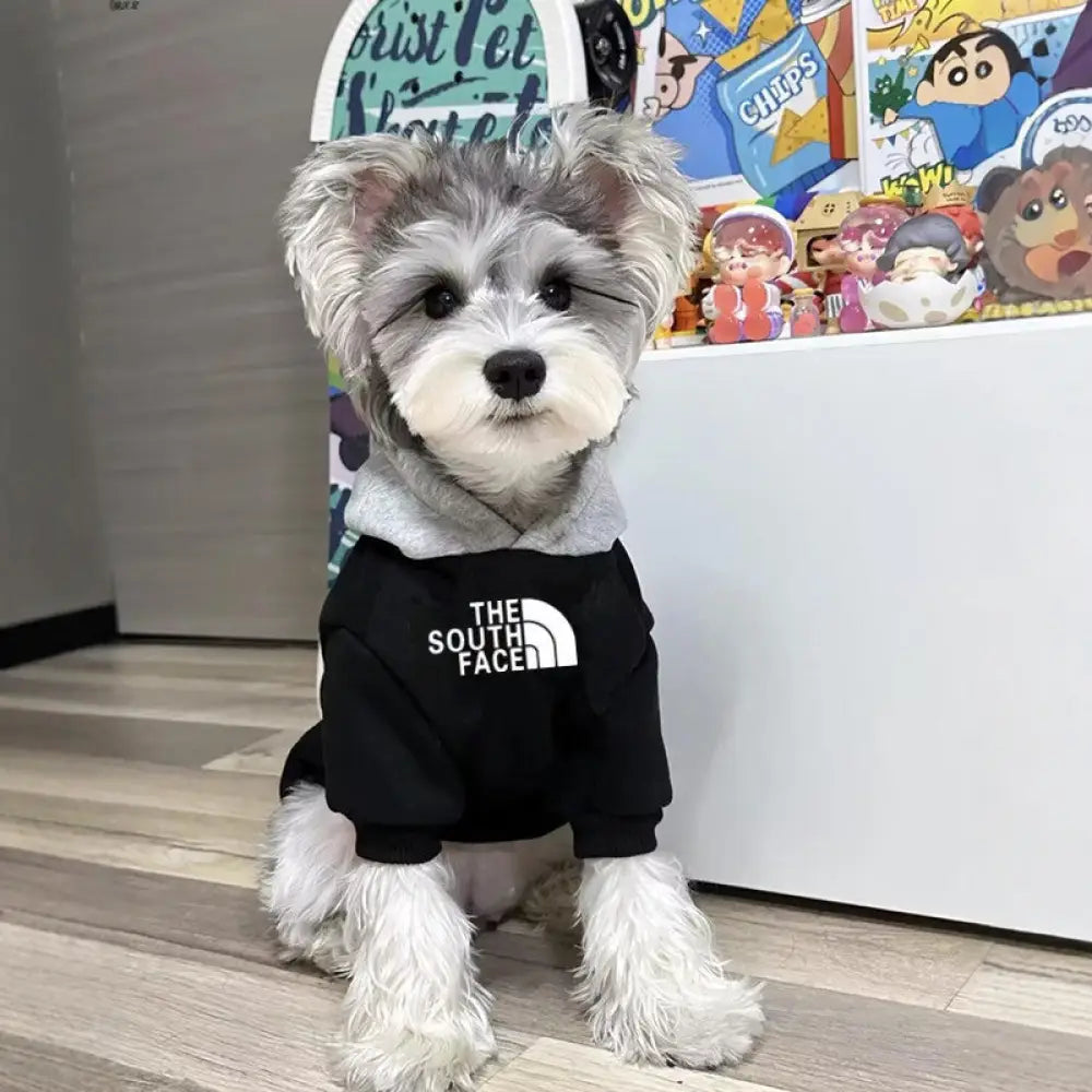 THE SOUTH FACE 犬服 ドッグウェアの服 パーカー フードパーカー インスタ映え 抜け毛防止 春 夏 秋 冬 春用 夏用 ブラック / S ペット用品＞ウェア