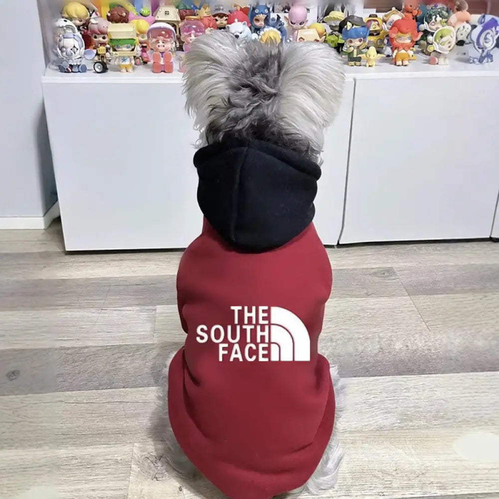 THE SOUTH FACE 犬服 ドッグウェアの服 パーカー フードパーカー インスタ映え 抜け毛防止 春 夏 秋 冬 春用 夏用 レッド / S ペット用品＞ウェア