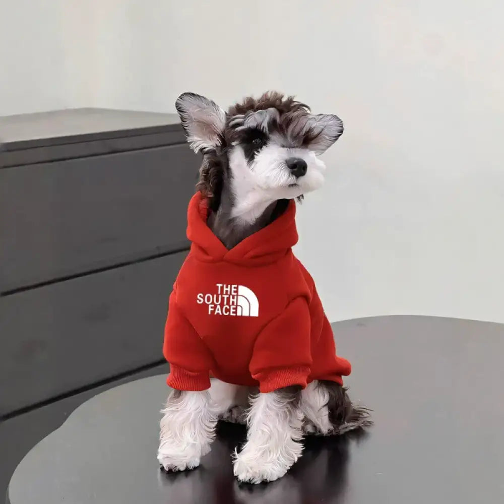THE SOUTH FACE 犬服 ドッグウェアの服 パーカー フードパーカー インスタ映え 抜け毛防止 春 夏 秋 冬 春用 夏用 レッド / S ペット用品＞ウェア