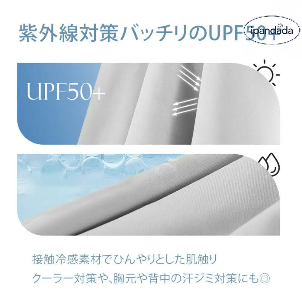 ID1582 UPF50+ ネックカバー uvカット 冷感 紫外線 接触冷感 前開き レディース ボタン クール ひんやり 涼しい おしゃれ 付け襟 首カバー 首だけ ネックウォーマー ラッシュガード スポーツ ランニング ゴルフ 登山 夏 節電 ネッククーラー 2025 最強 メール便